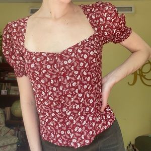 Short Sleeve Floral Reformation Blouse